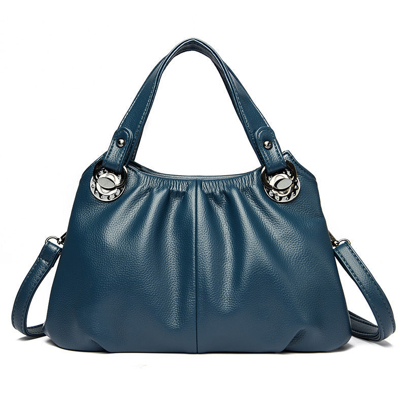 Leather Crinkled Tote Bag