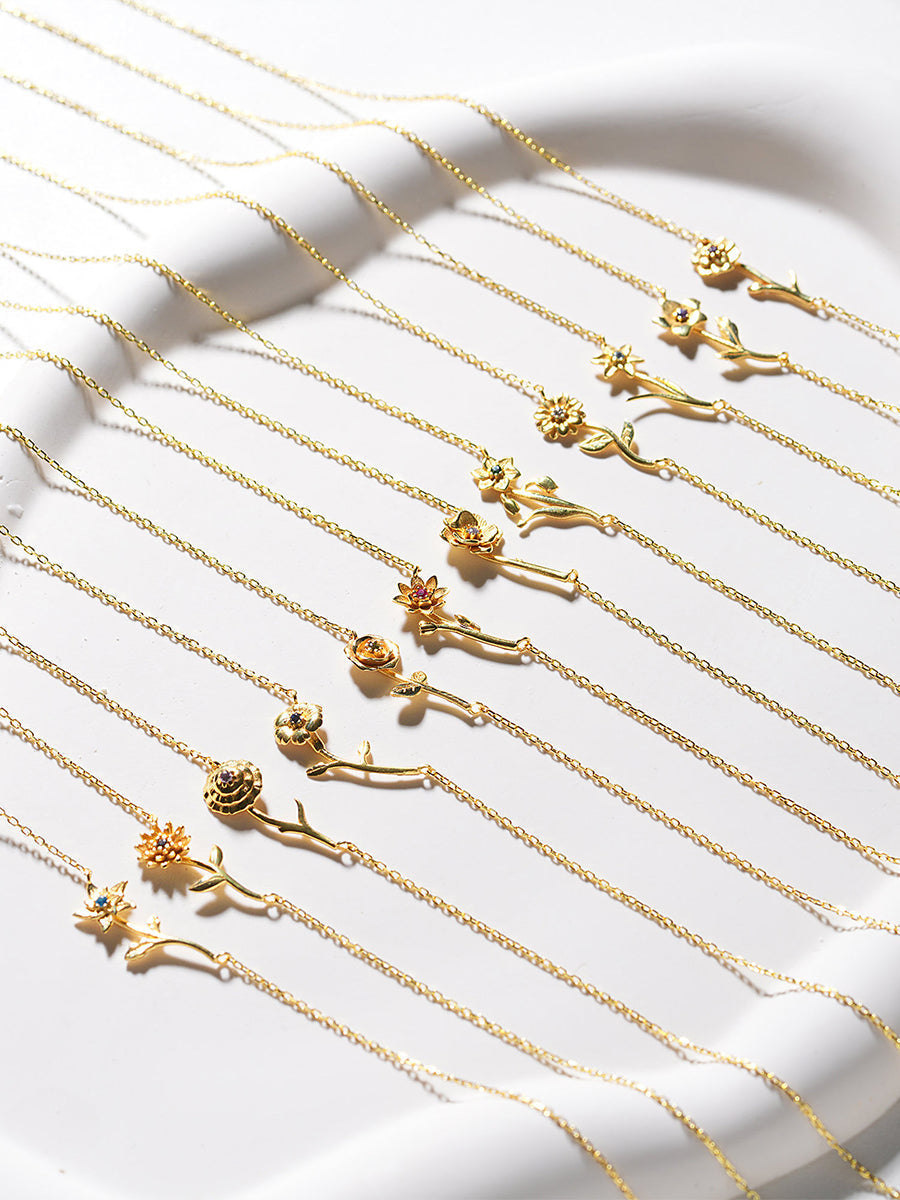 Flora Birthstone Necklace
