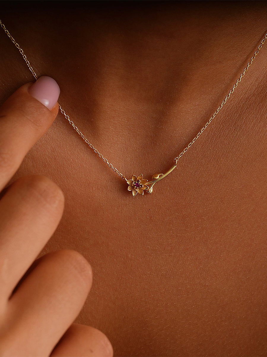 Flora Birthstone Necklace